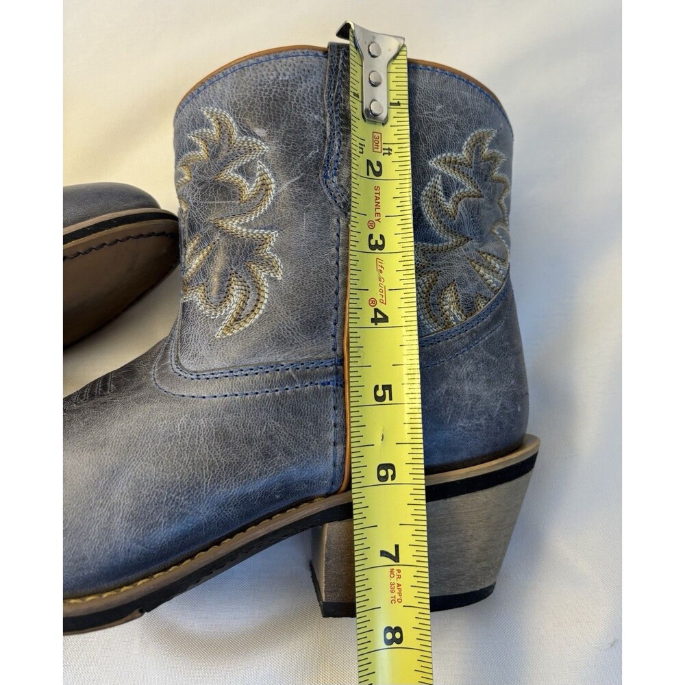 LAREDO Sapphyre Leather Western Short Boots Blue Gray Booties Women 8M #51026 - Picture 13 of 13